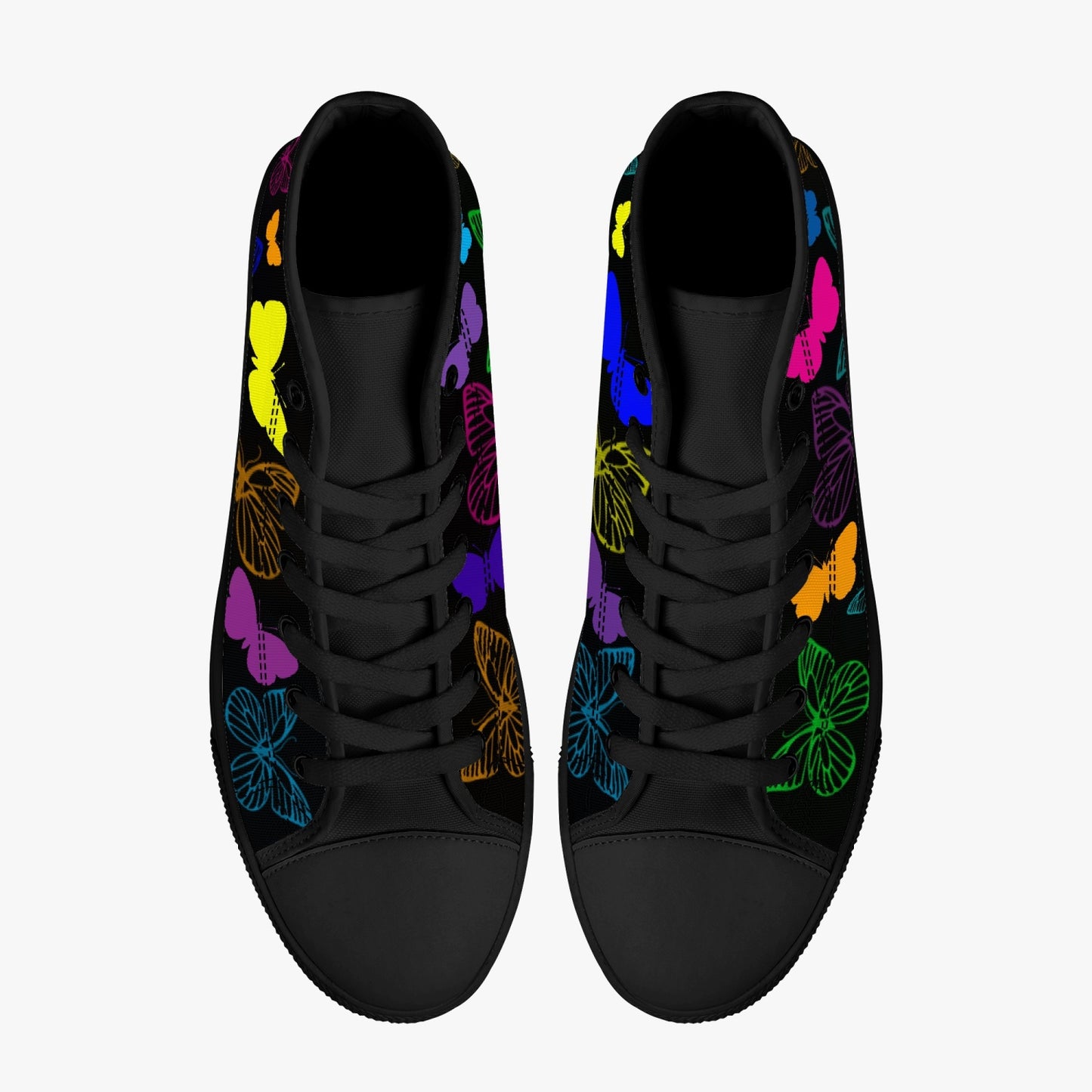 Butterflies High-Top Canvas Shoes (Blk)