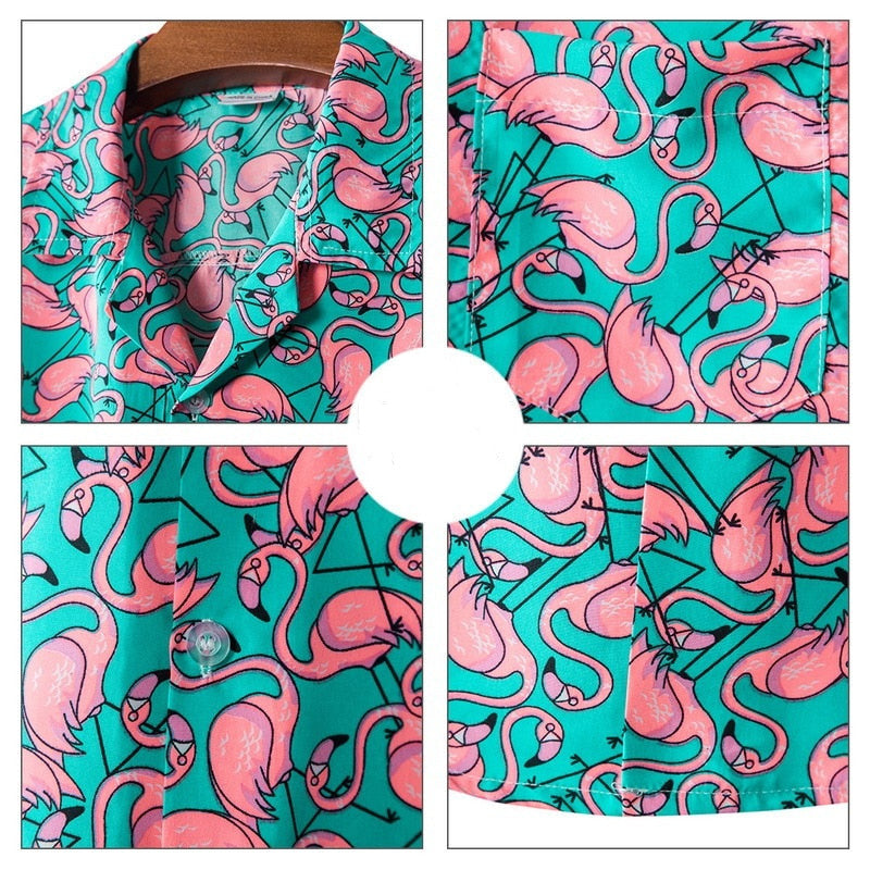 Flamingo Print Summer Shirt