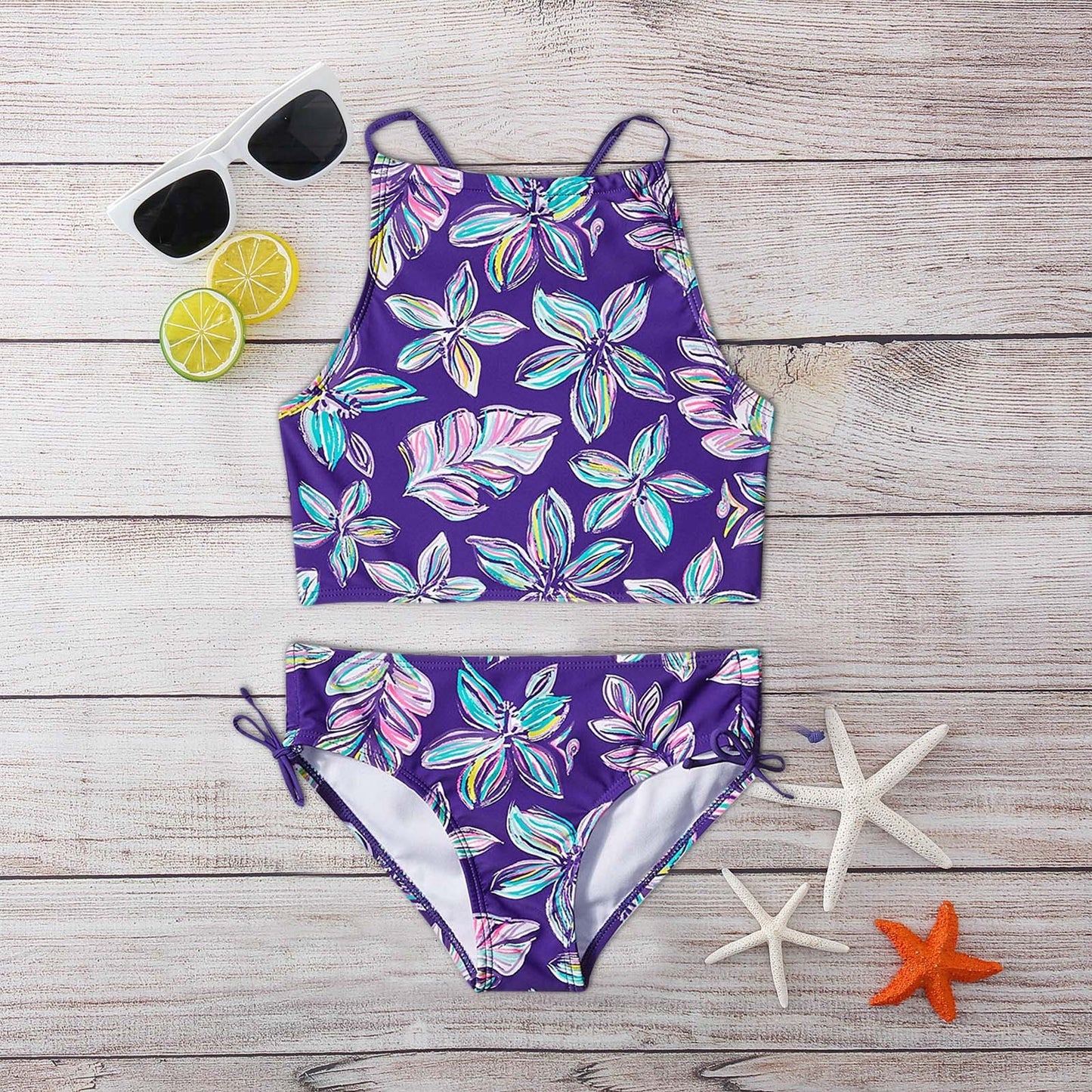 Flower Print Tankini Swimsuit