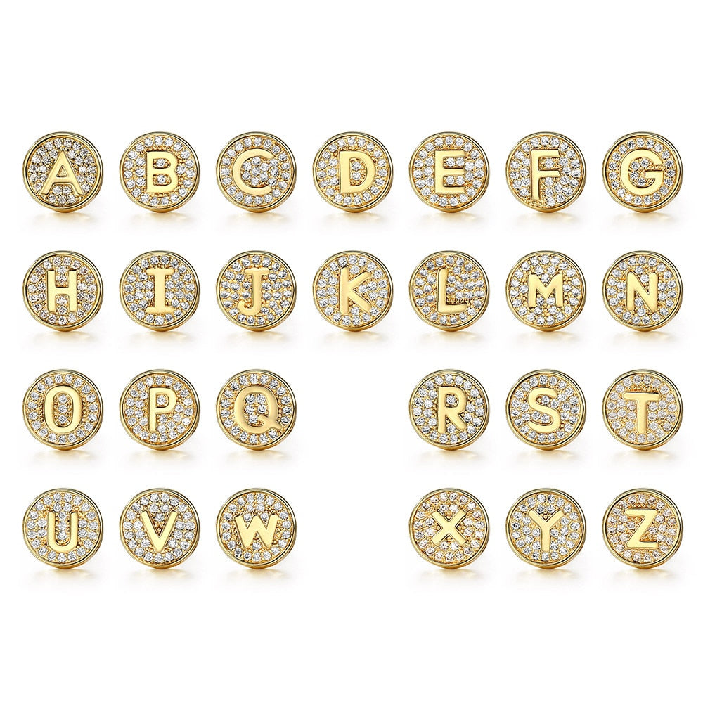 CZ & Gold Letter Stud Earrings