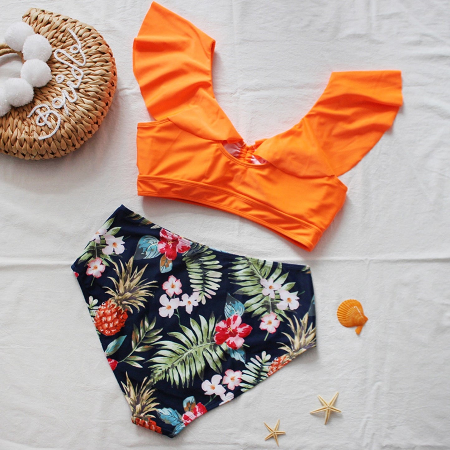 Plus Size Ruffle Top Bikini
