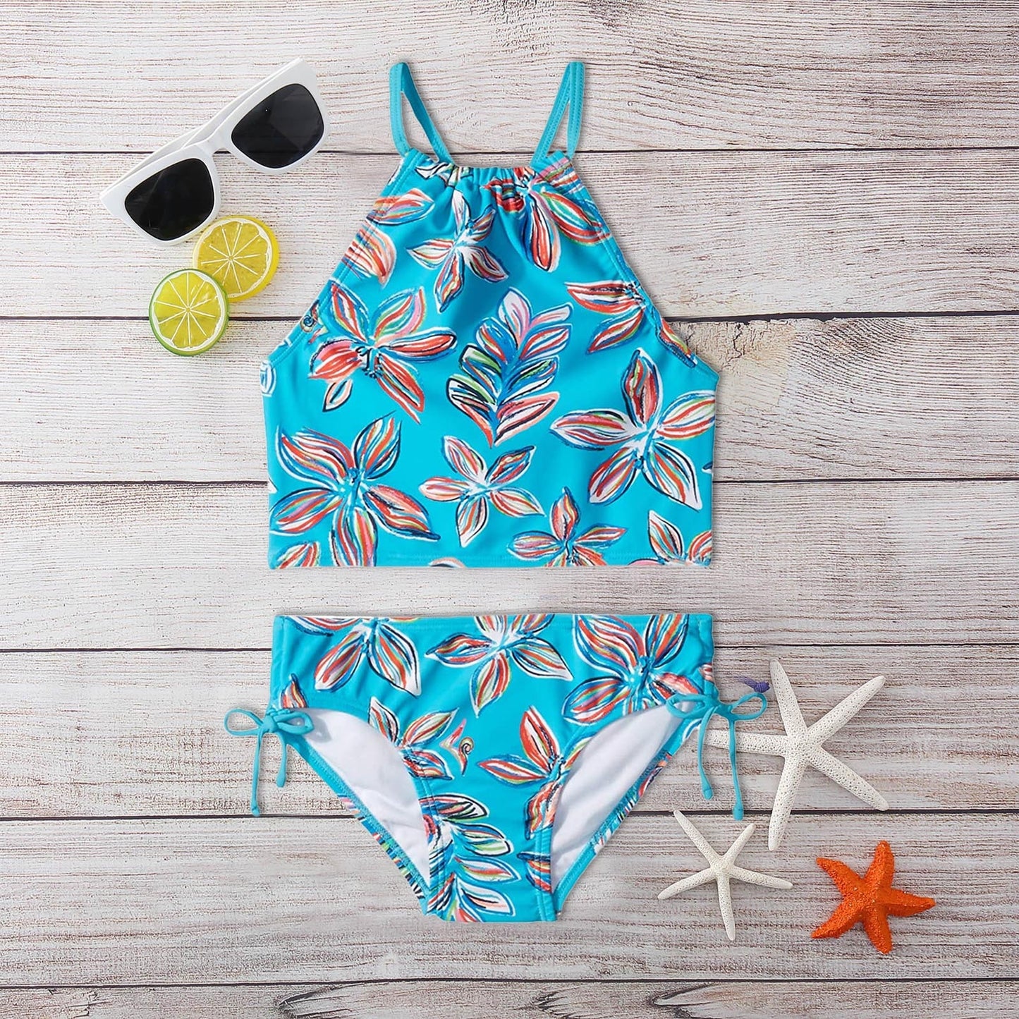 Flower Print Tankini Swimsuit