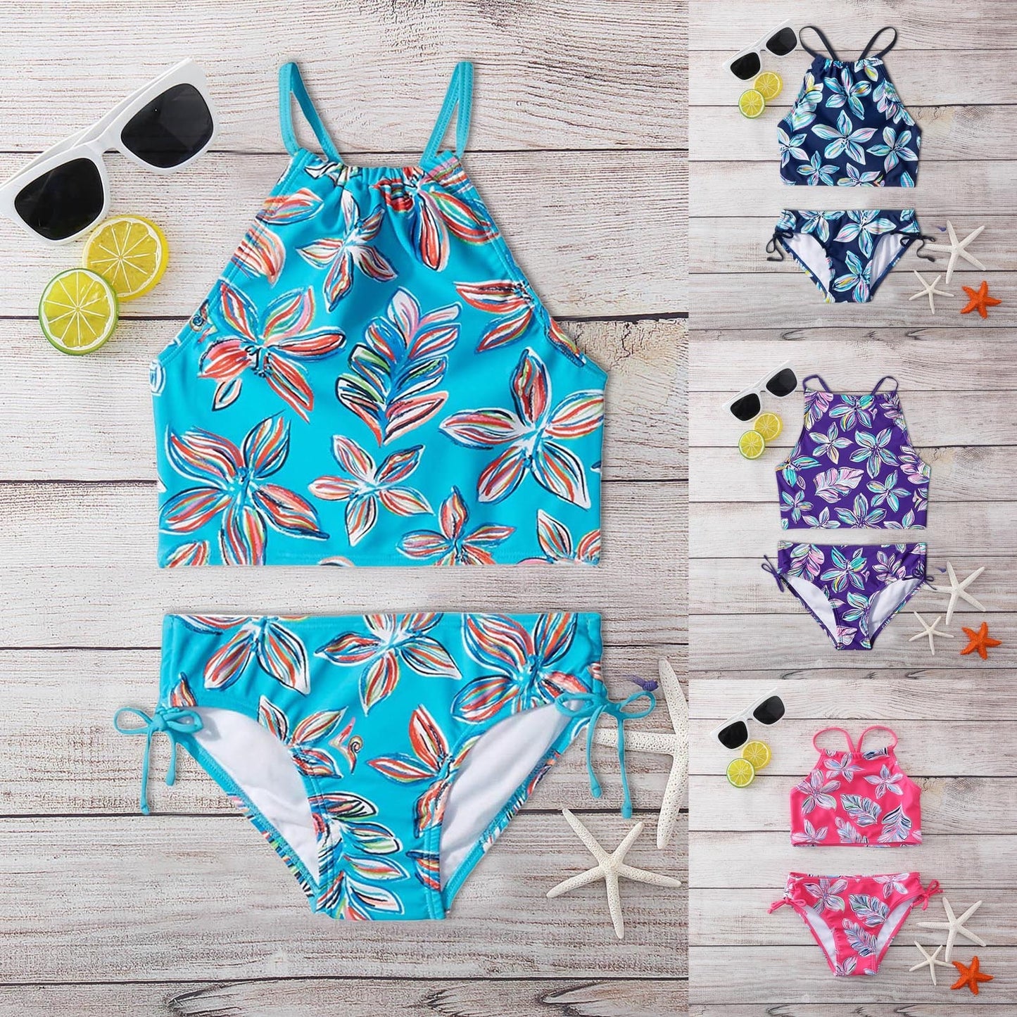 Flower Print Tankini Swimsuit
