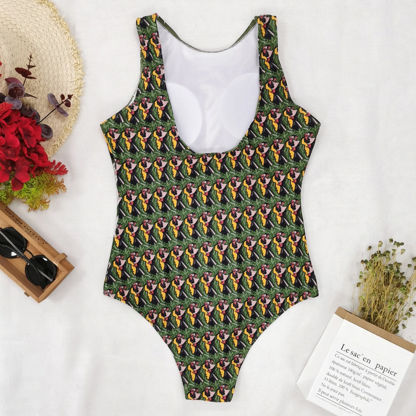 Abstract Print One Piece Swimsuit