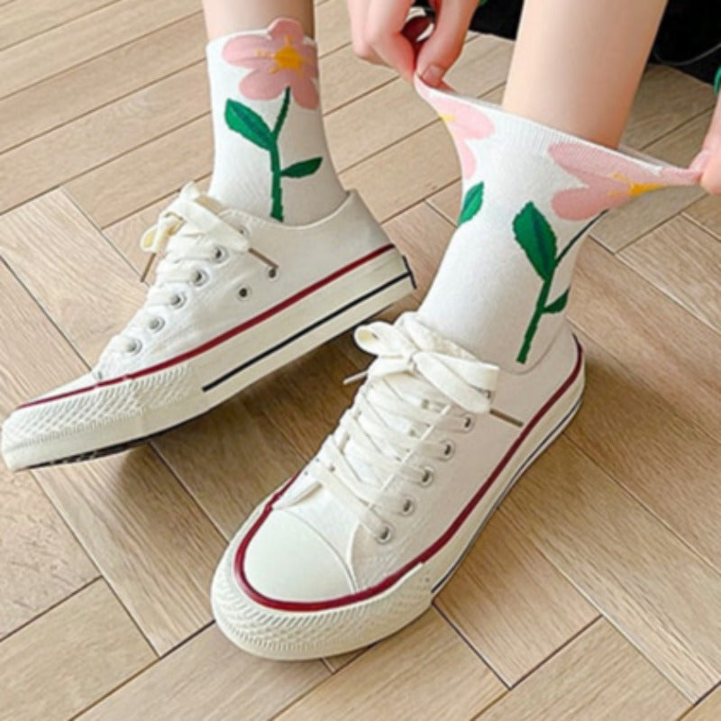 Candy Color Flower Socks