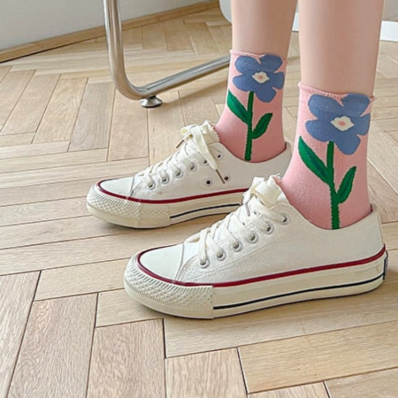 Candy Color Flower Socks