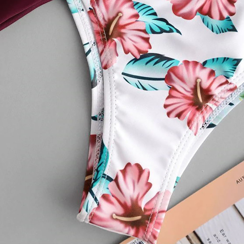 Solid Bikini + Extra Printed Bottoms