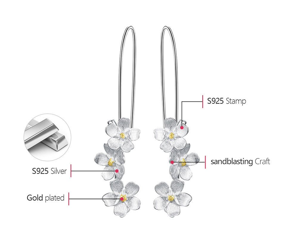 Forget-me-not Flower Drop Earrings