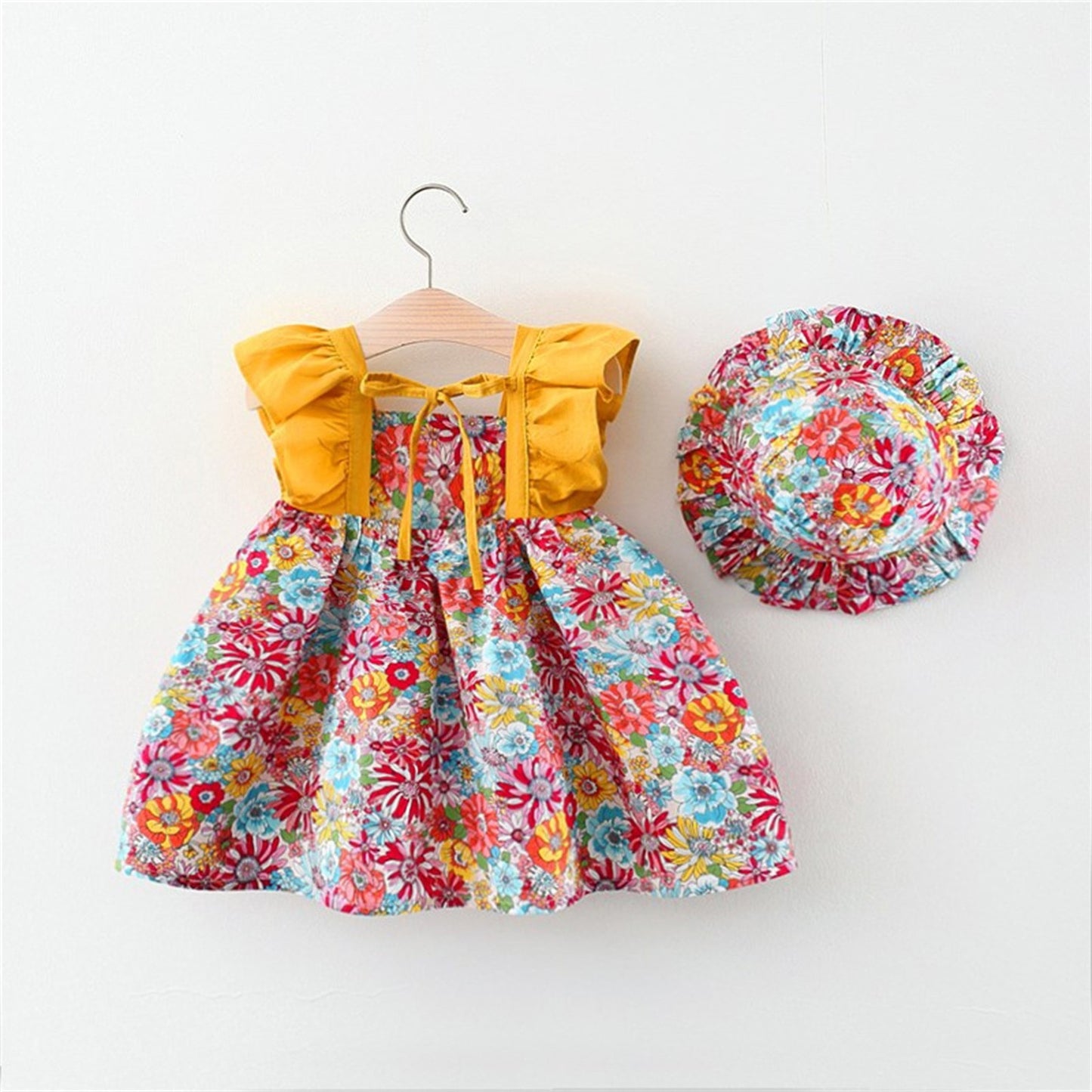 Floral Summer Dress+Hat