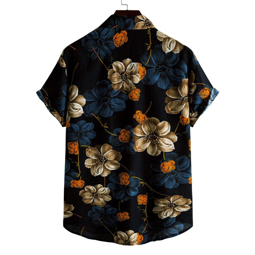 Blue Floral Summer Shirt