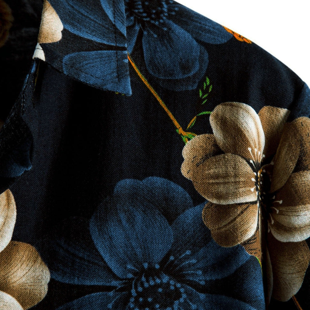 Blue Floral Summer Shirt