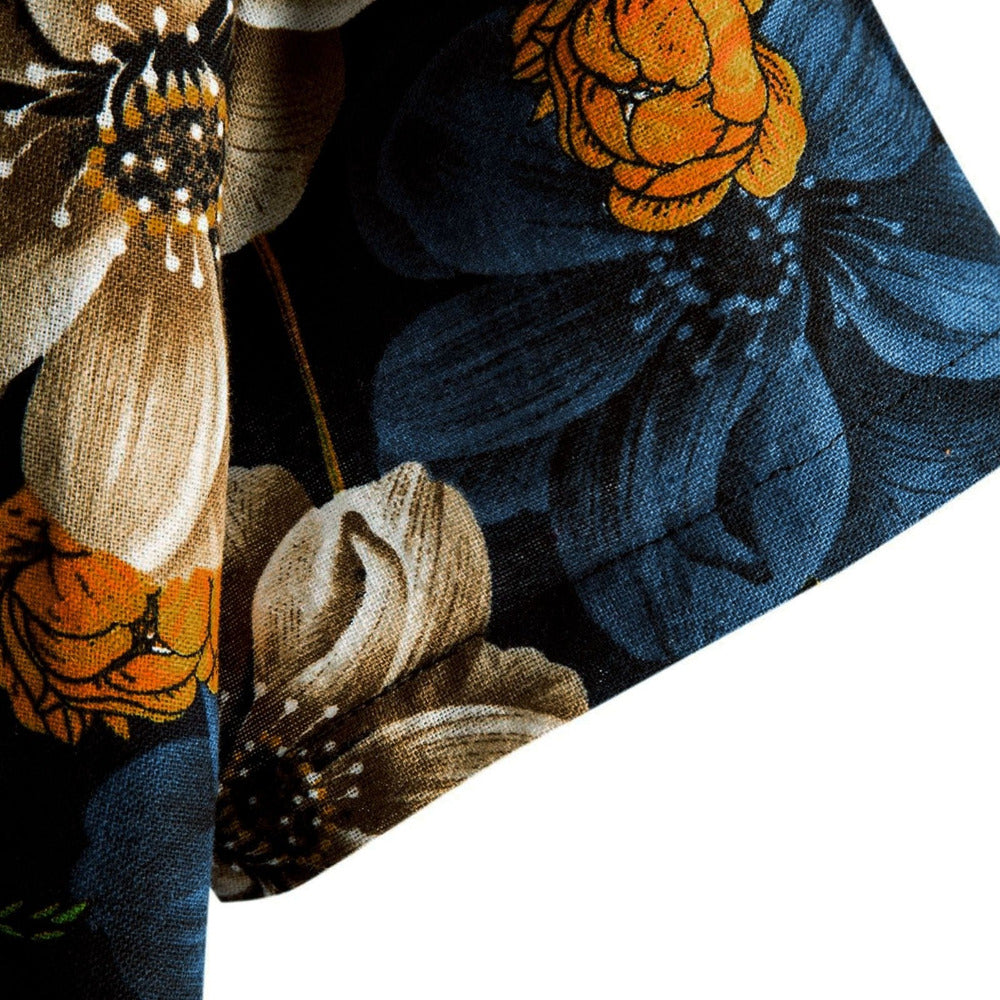 Blue Floral Summer Shirt