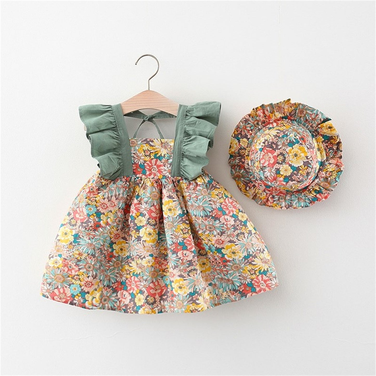 Floral Summer Dress+Hat
