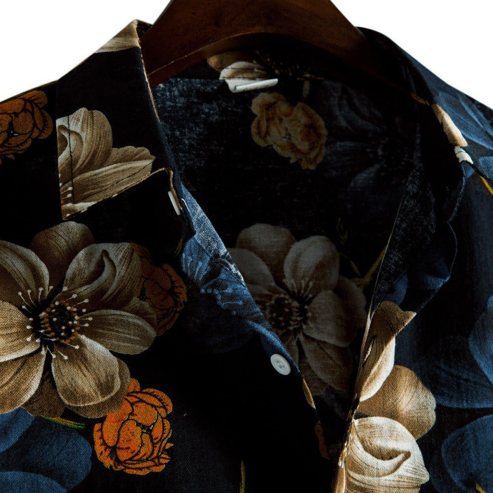 Blue Floral Summer Shirt