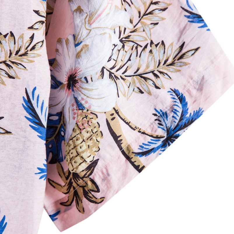 Pink Tropical Short Sleeve Shirt
