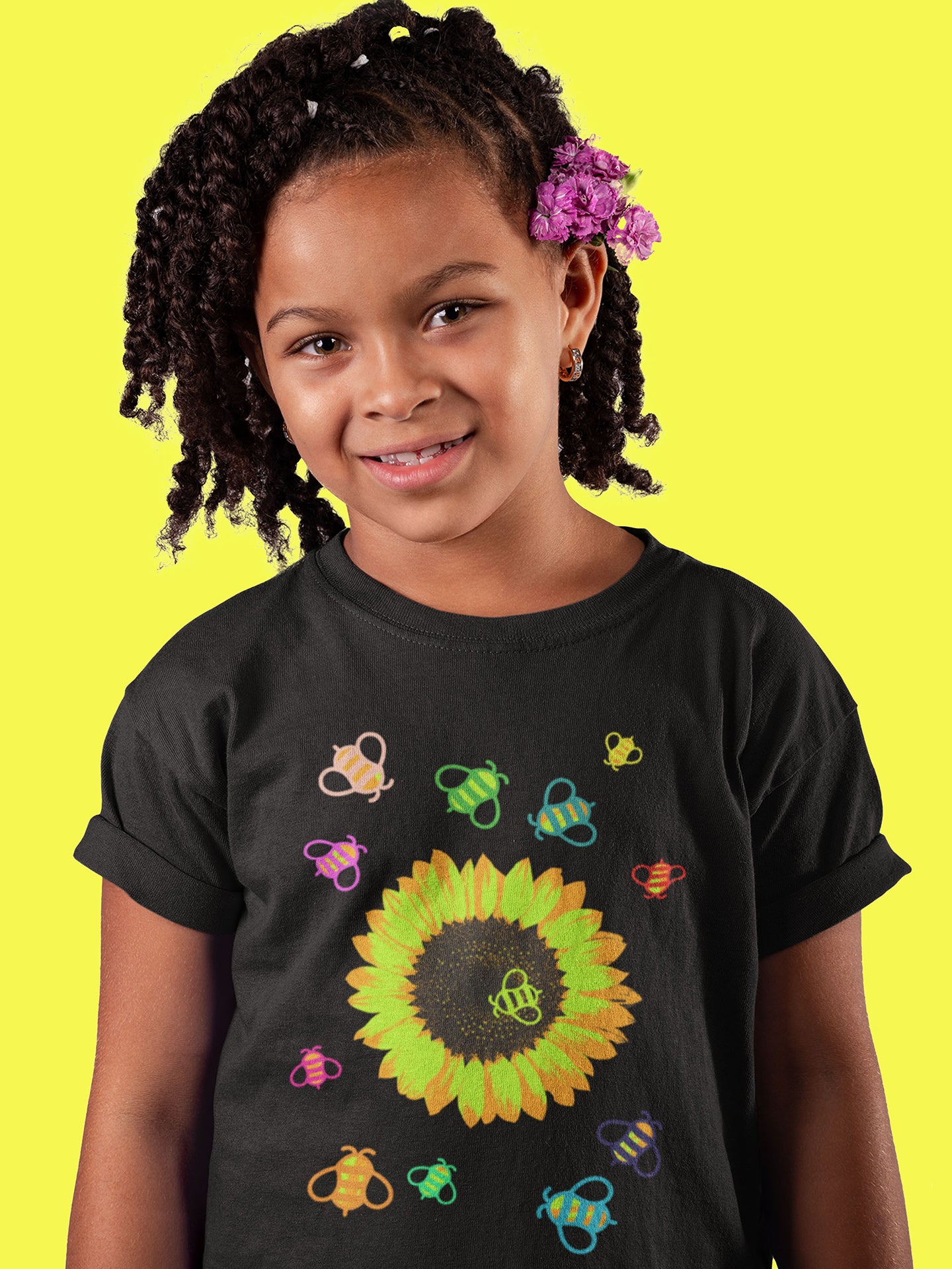 Sunflower Bees Kids Tee