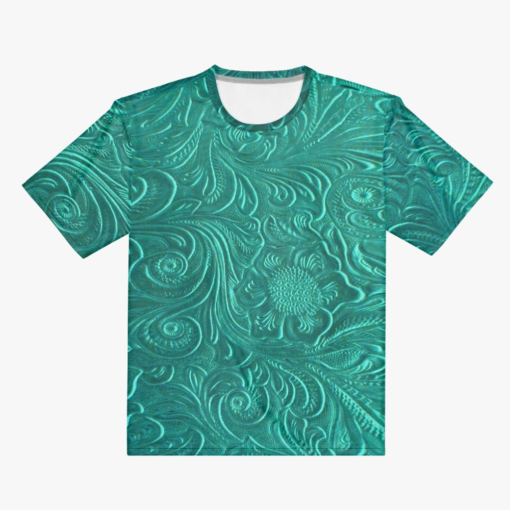 Handmade AOP T-Shirt - Embossed Teal