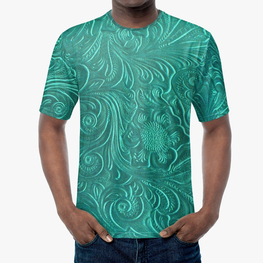 Handmade AOP T-Shirt - Embossed Teal