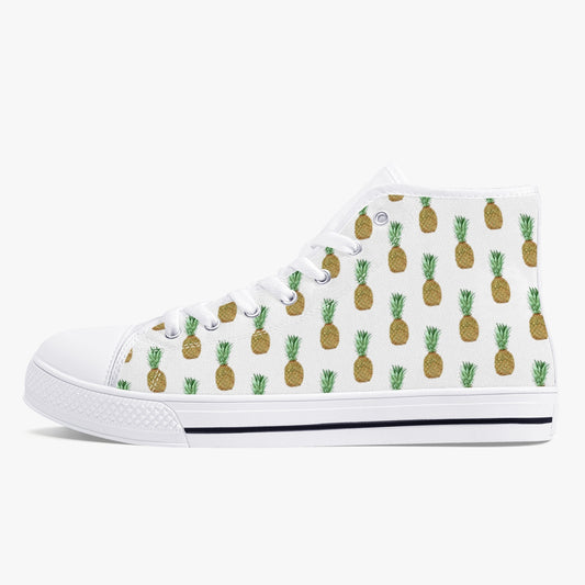 Pineapple Print High-Top Canvas Shoes