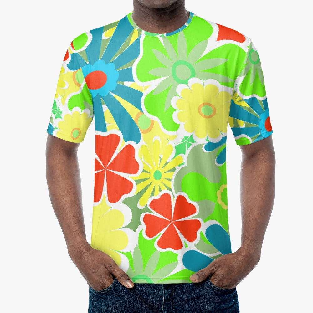 Handmade AOP T-Shirt - Flower Power