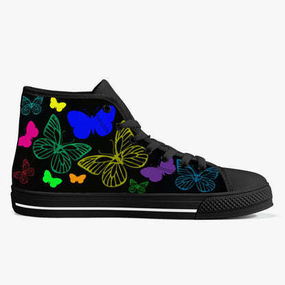 Butterflies High-Top Canvas Shoes (Blk)