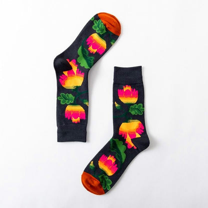 Colorful Flower Crew Socks