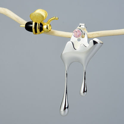 Bee and Honey Asymmetrical Earrings