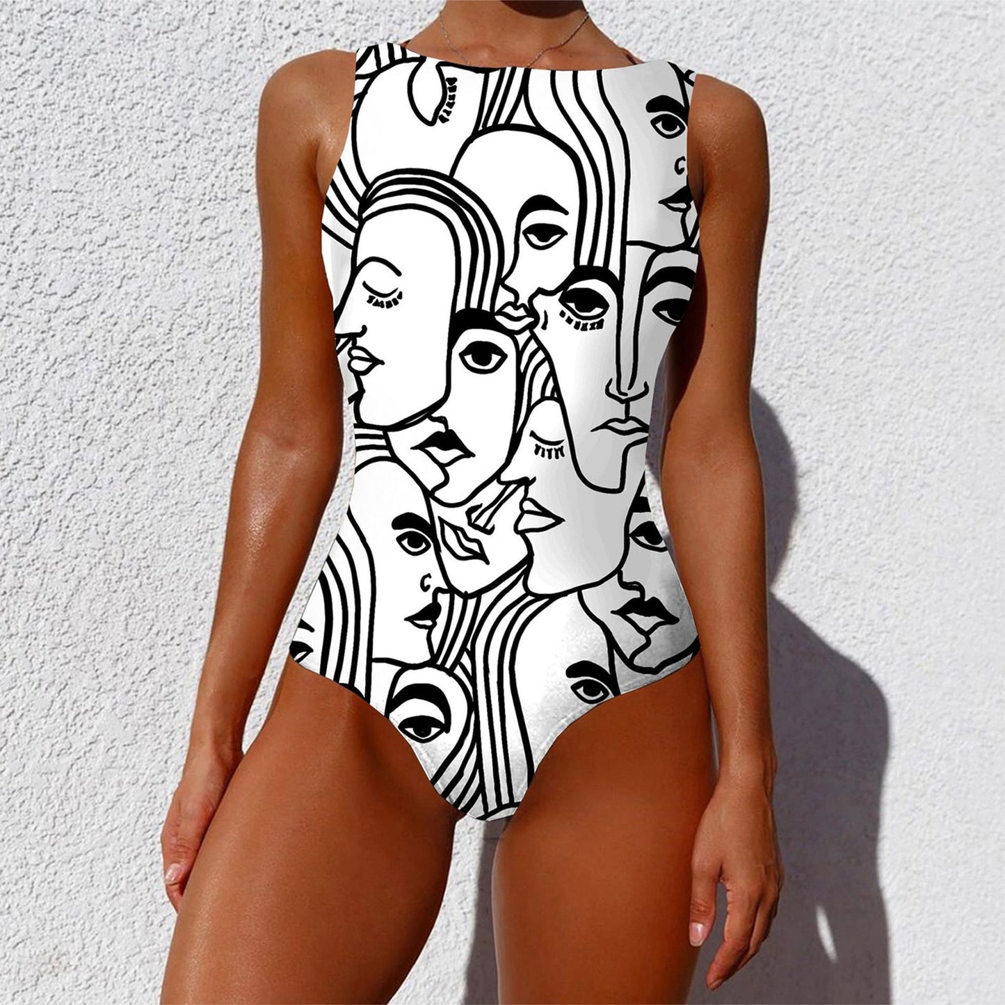 Abstract Print One Piece Swimsuit
