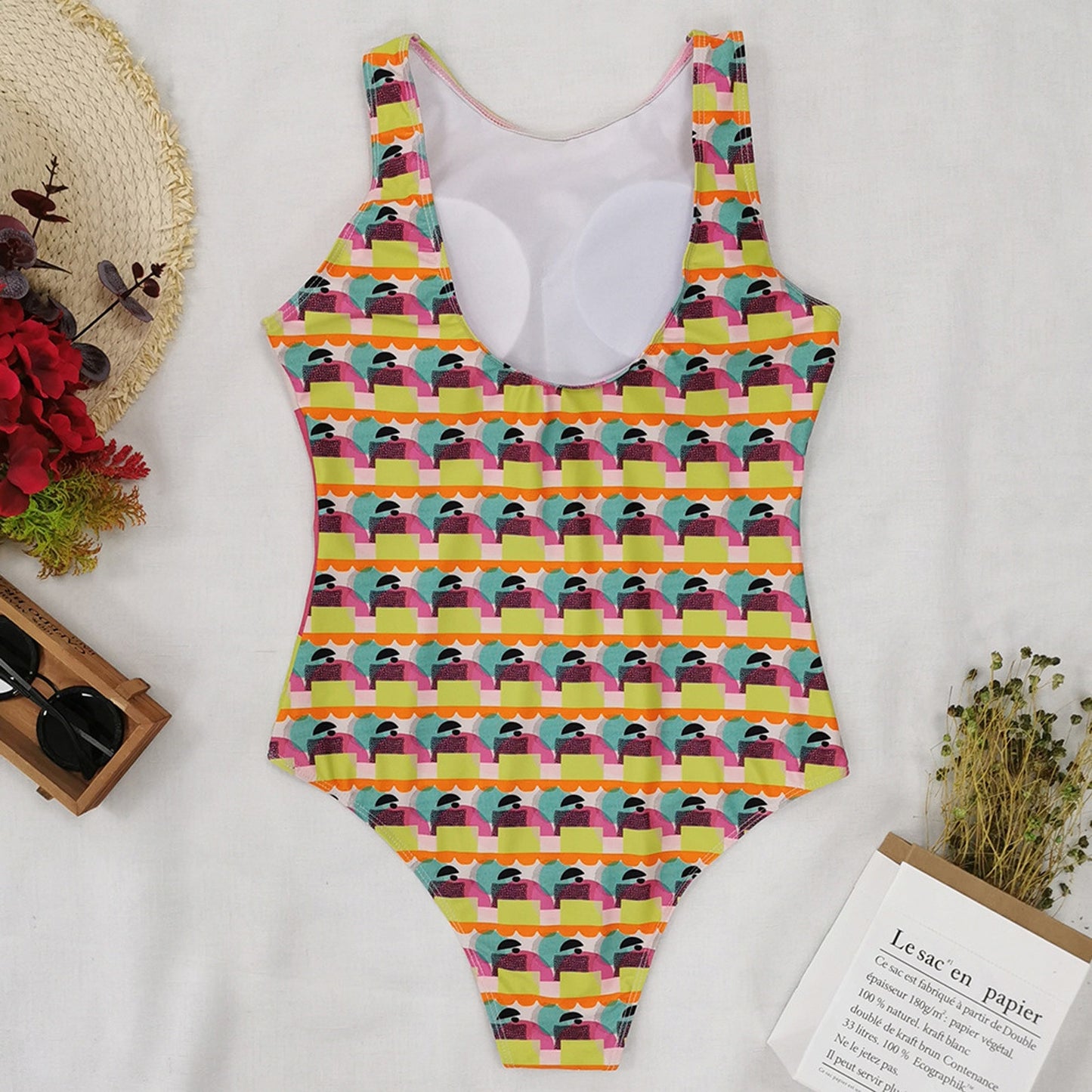 Abstract Print One Piece Swimsuit