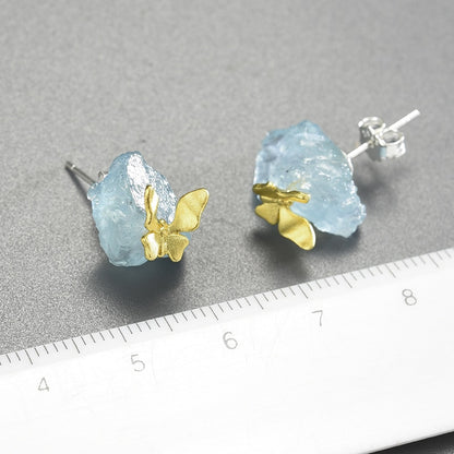 Butterfly Gemstone Stud Earrings