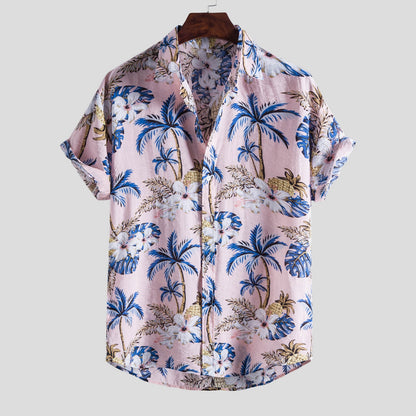 Pink Tropical Short Sleeve Shirt