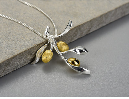 Olive Branch Necklace + Earrings