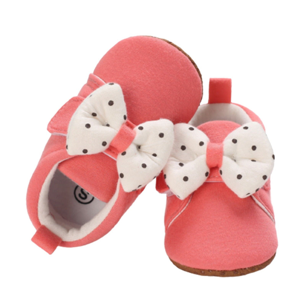 Polka Dot Bow Baby Shoes