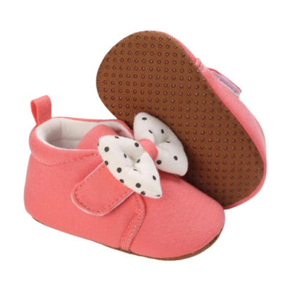 Polka Dot Bow Baby Shoes