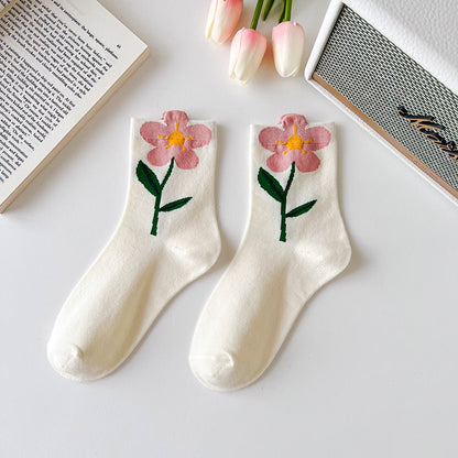 Candy Color Flower Socks