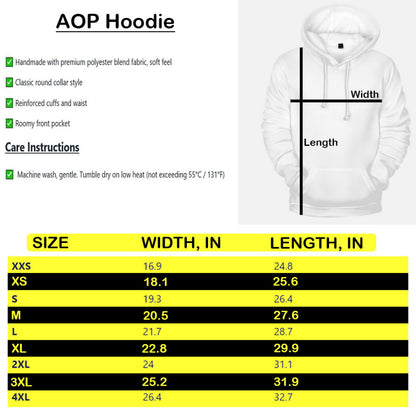 Size chart for hoodie