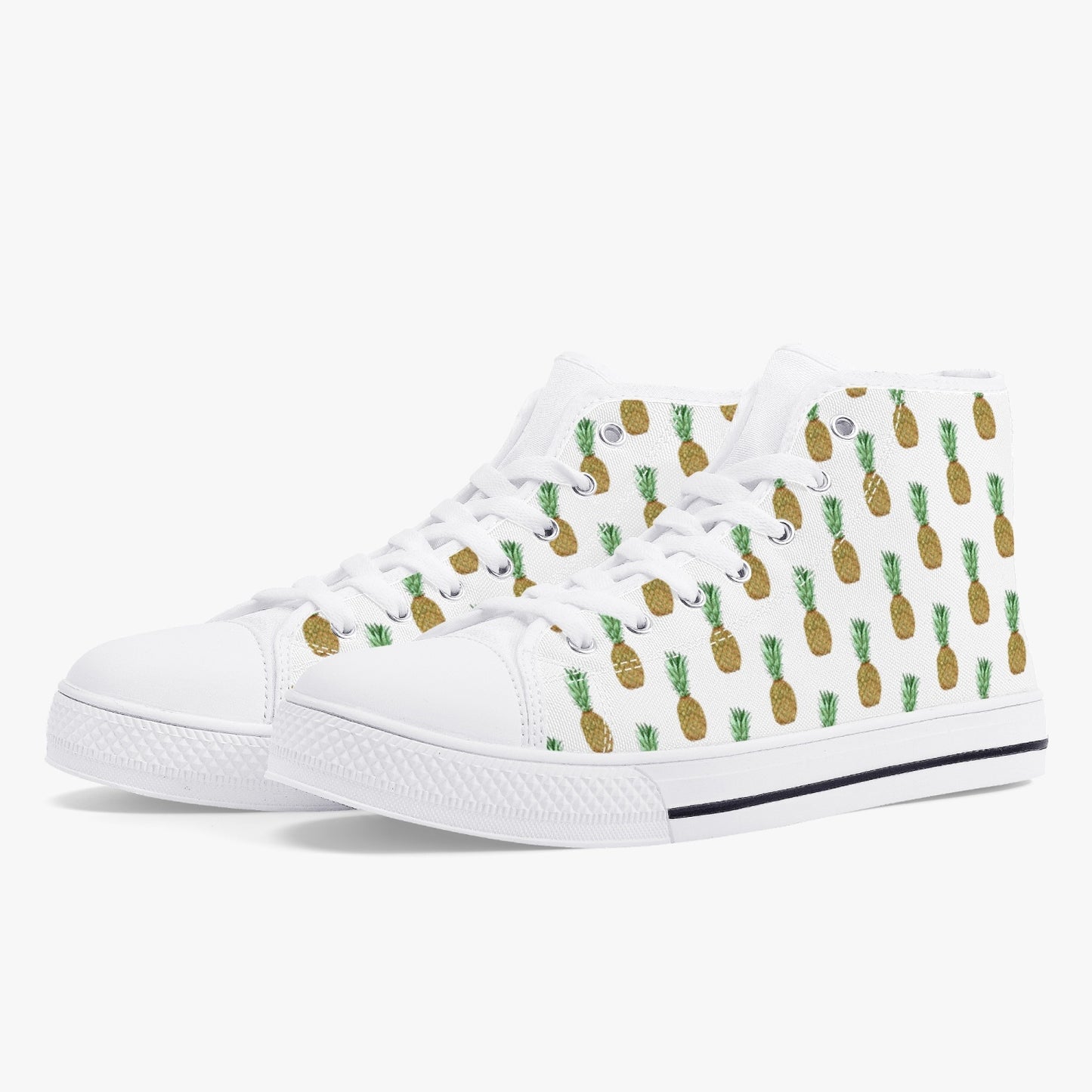 Pineapple Print High-Top Canvas Shoes