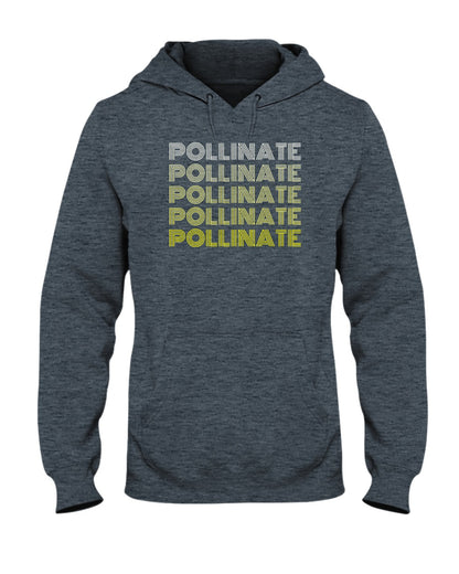 heather grey hoodie with pollinate design