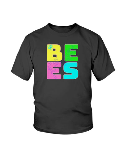 Kids black tshirt with bees please design