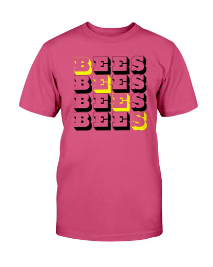 berry tshirt with bees block text graphic design