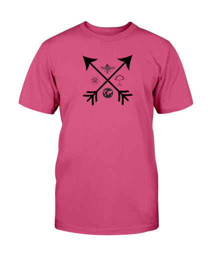 berry tshirt with crossed arrows graphic design