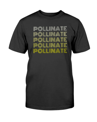  black tshirt with pollinate design